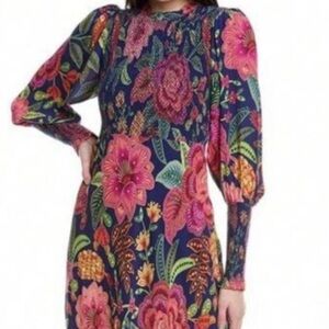 FARM Rio Floral Macaw Long Sleeve Dress